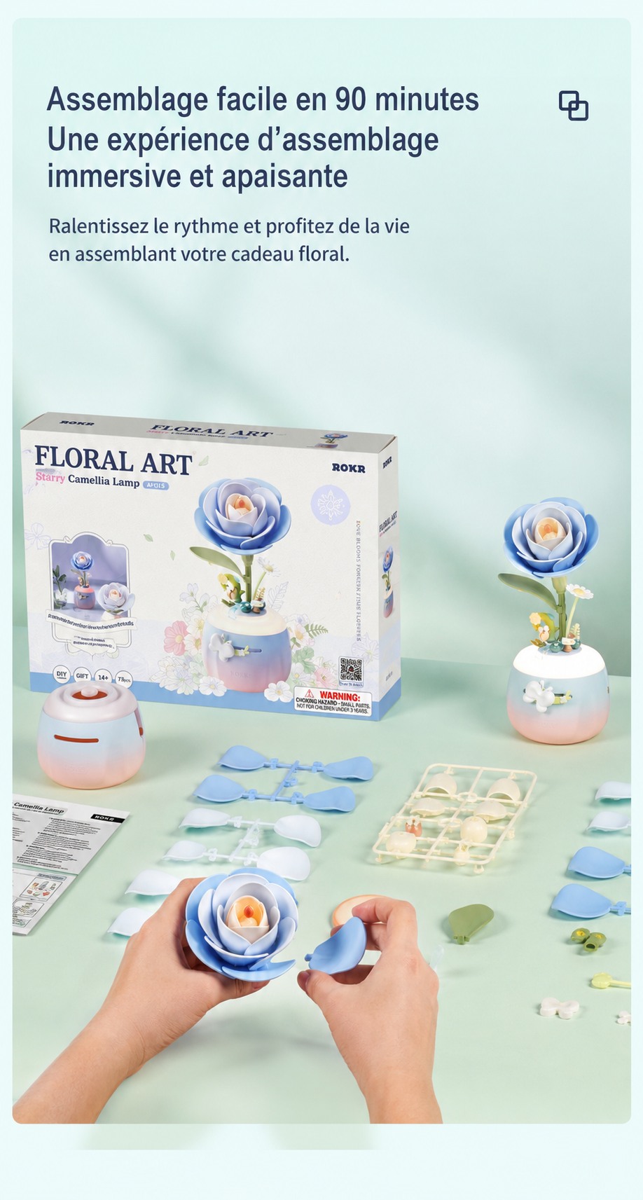 Starry Camellia Lamp easy assemblage experience avec emballage et parts