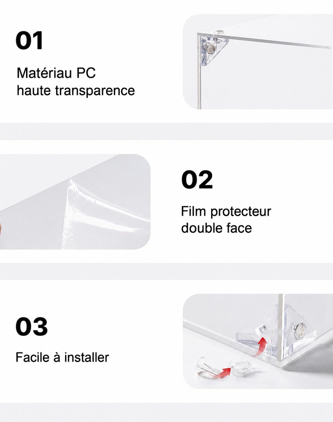 ROKR Vitrine RFM04 - couvercle antipoussiere en acrylique pour puzzles 3D, visuel de detail 3