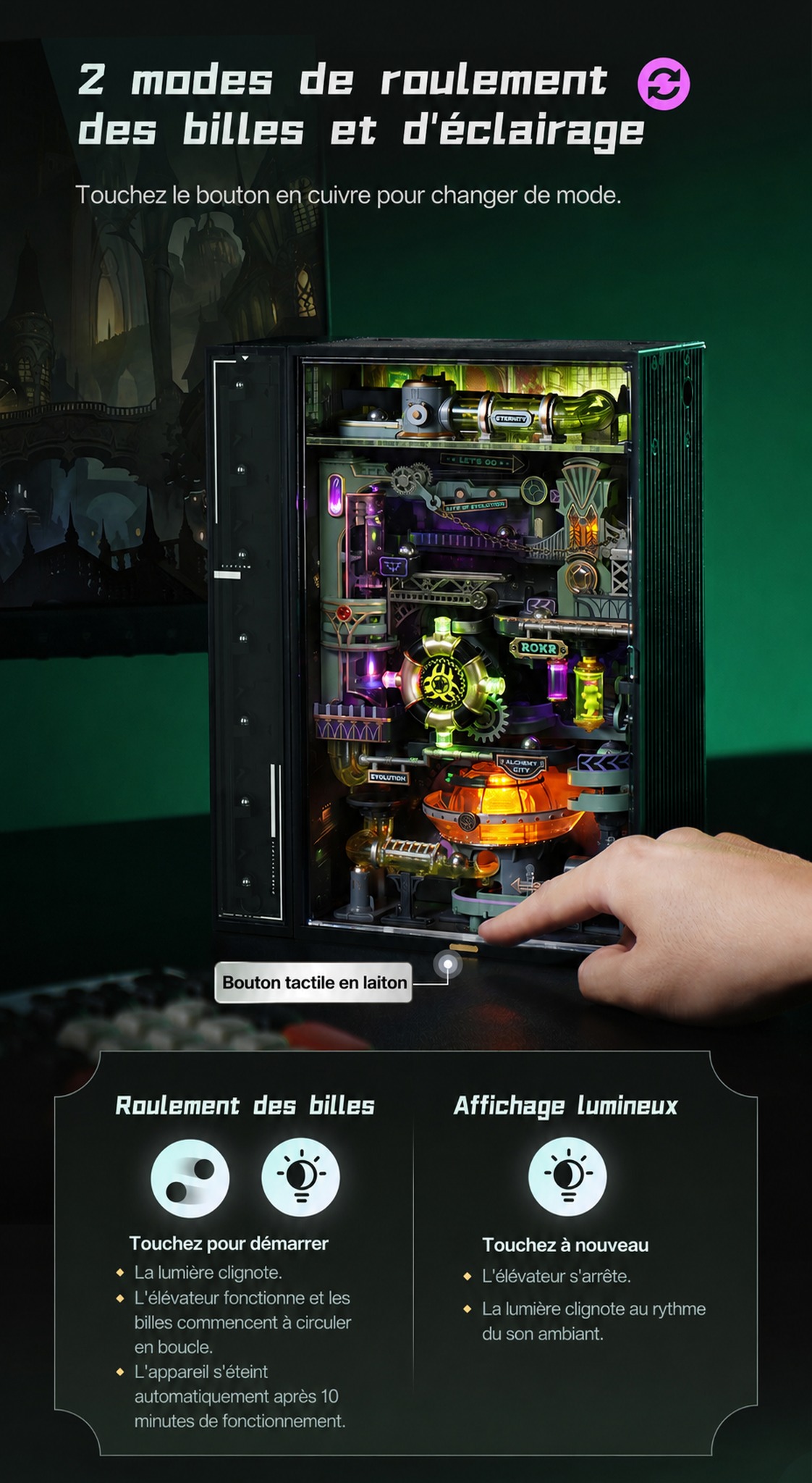Alchemy City extension method connecting multiple marble run modules