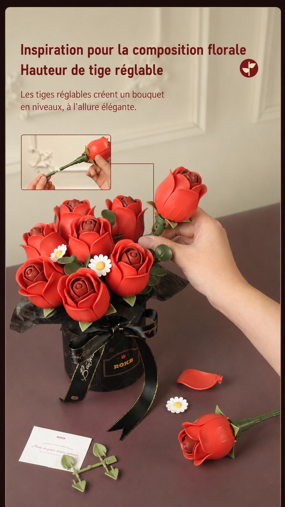 ROKR Floral Art Red Rose Bouquet AF02J affiche principale