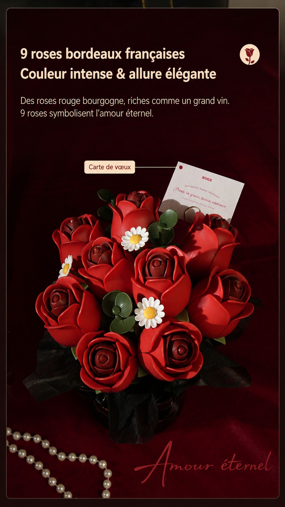 Red Rose Bouquet accessories avec petals, stems, et red flower parts