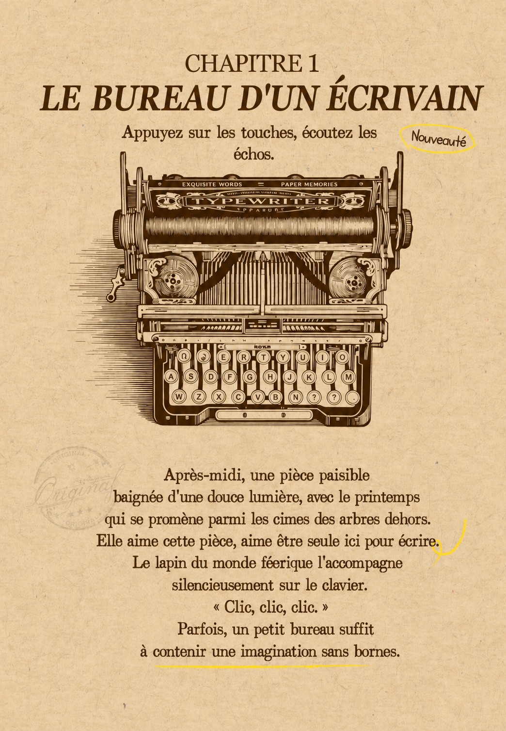 Mechanical Typewriter Classic Version writer room design concept graphic