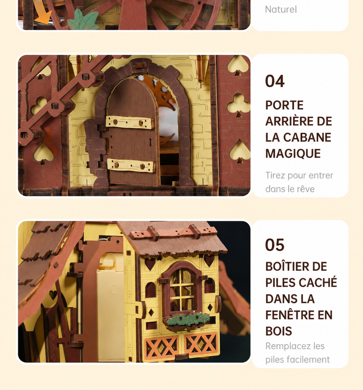 ROKR Cuckoo Clock cover avec detailed wooden house et forest theme