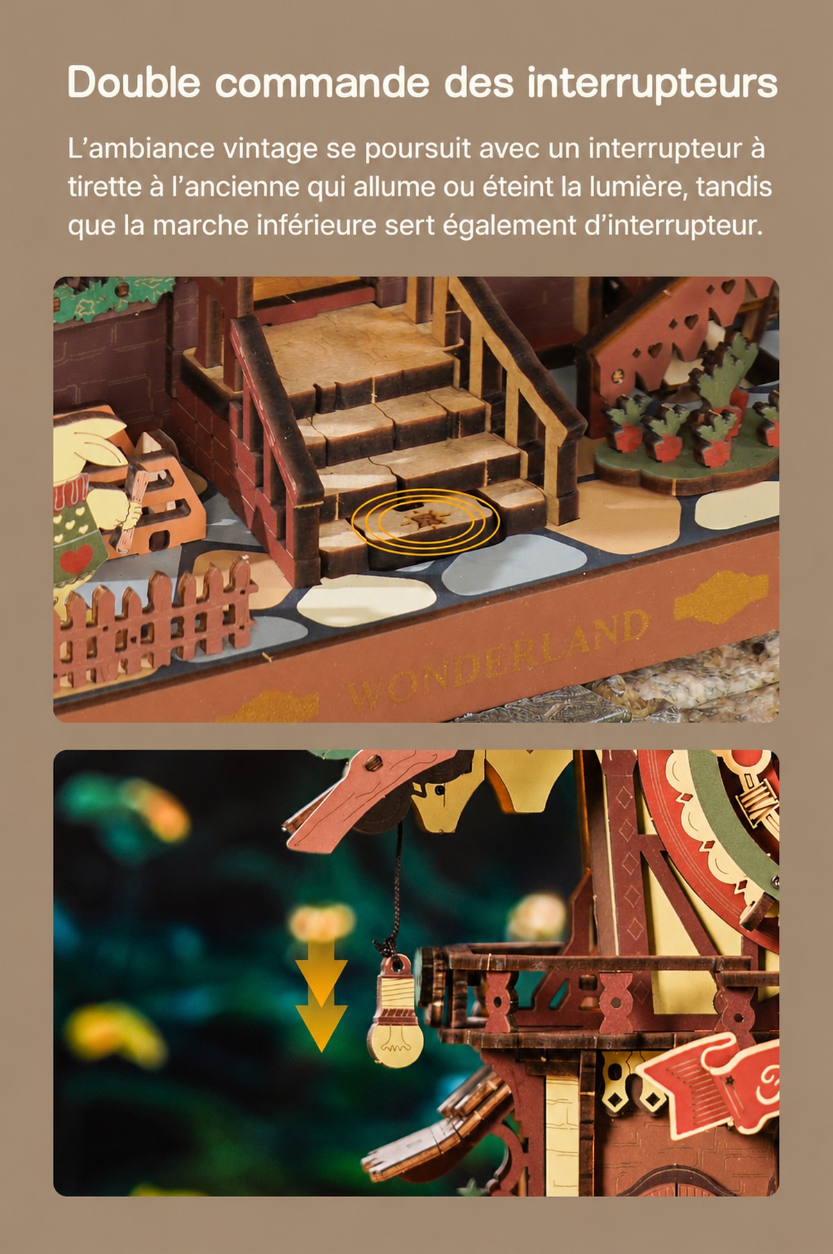 ROKR Cuckoo Clock cover avec detailed wooden house et forest theme