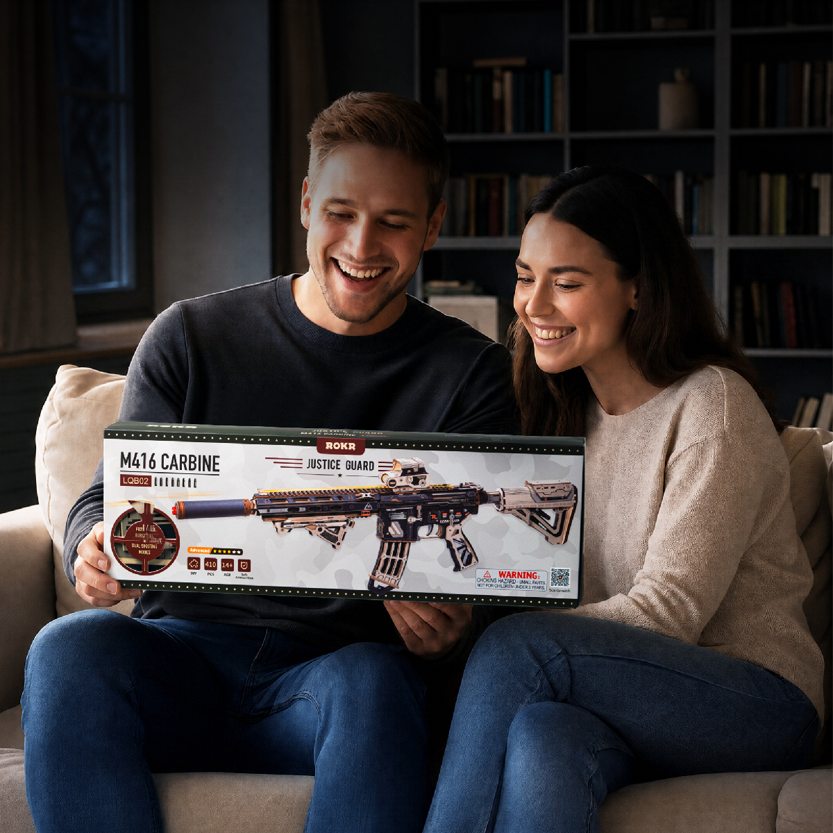 Vue produit supplémentaire 7 de Carabine ROKR M416 LQB02 - Kit de Puzzle 3D en Bois, SKU LQB02