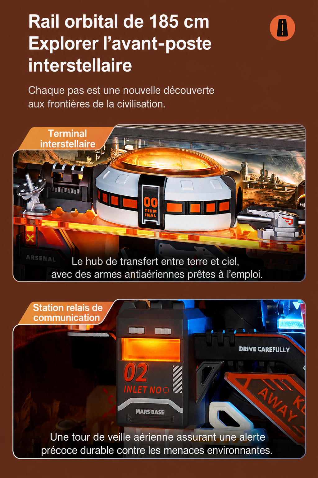 Modèle terminé et présentation détaillée de ROKR Avant-poste Martien MR05S - Circuit de billes mécanique 3D, SKU MR05S