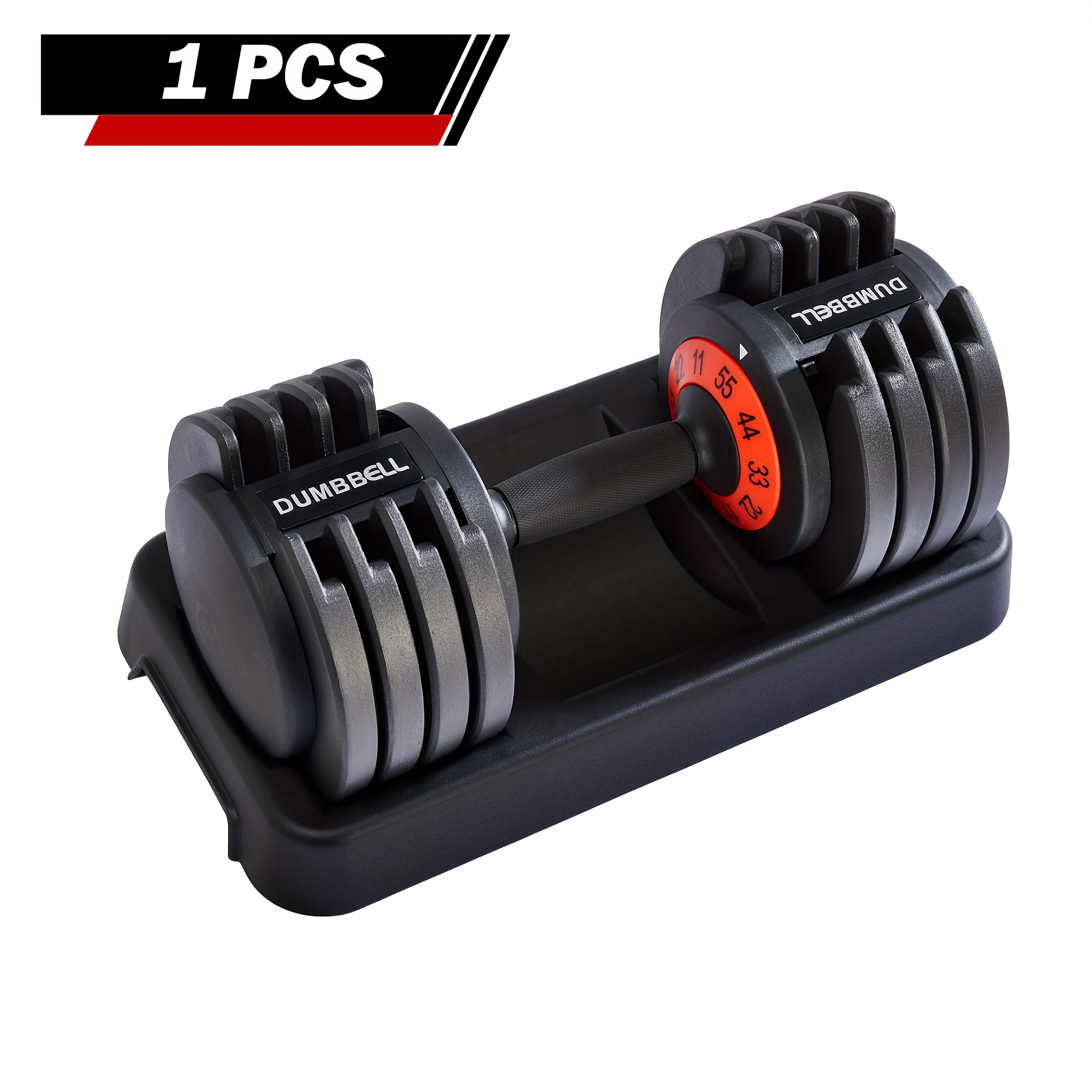  Black Dumbbells,55 Lbs Pair Adjustable Dumbbell 