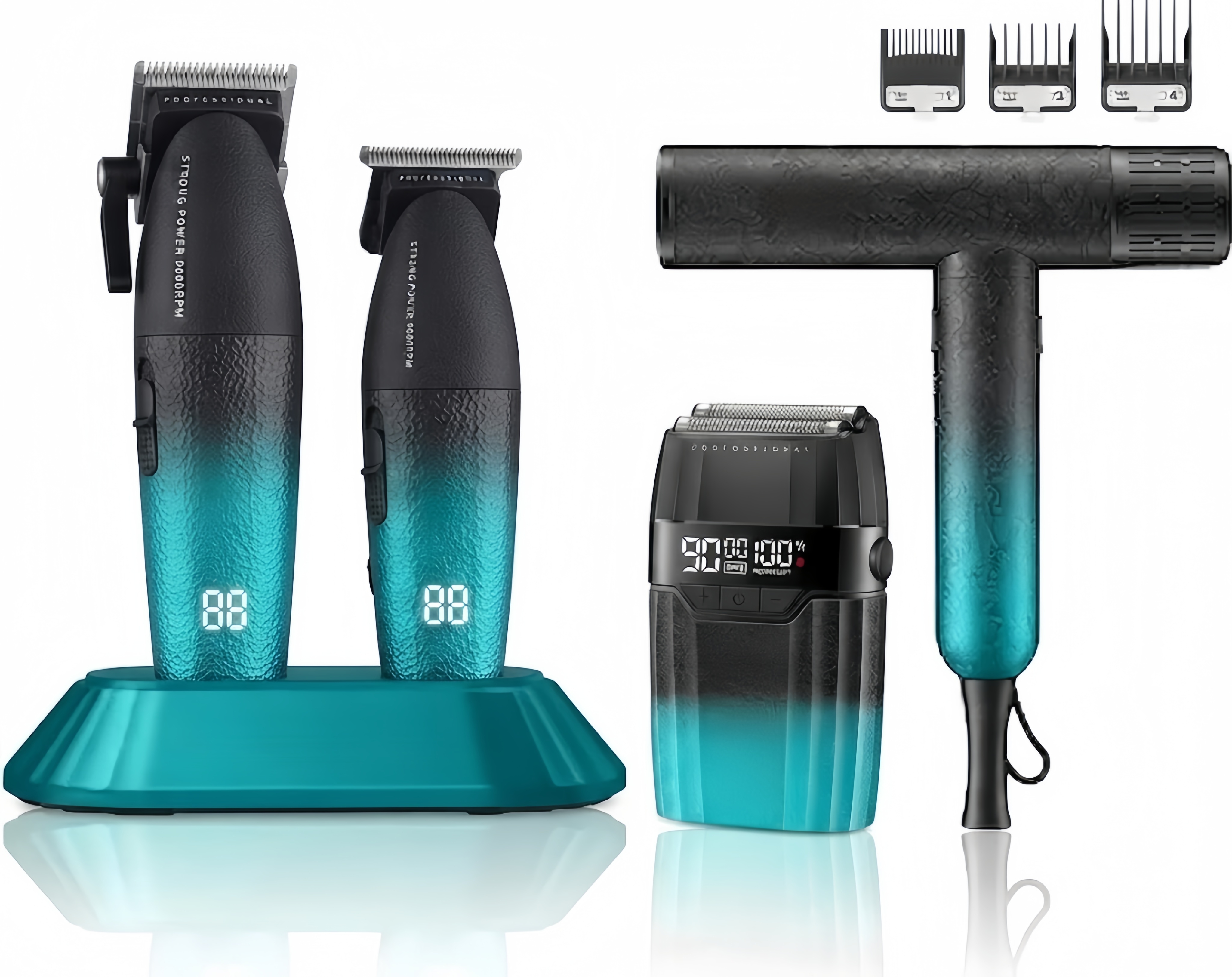 🔥Hurry！🔥Last day this price！🔥9000RPM Professional Barber Combo, Cordless Hair Clipper and Foil Shaver Grooming Kit for Men