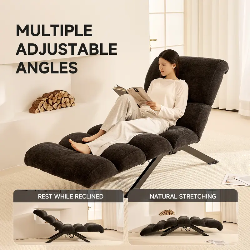 82.7" Dynamic Stretch Lounger, Electric Adjustable Yoga Chair with Customizable Positions & Multi-Layer Foam