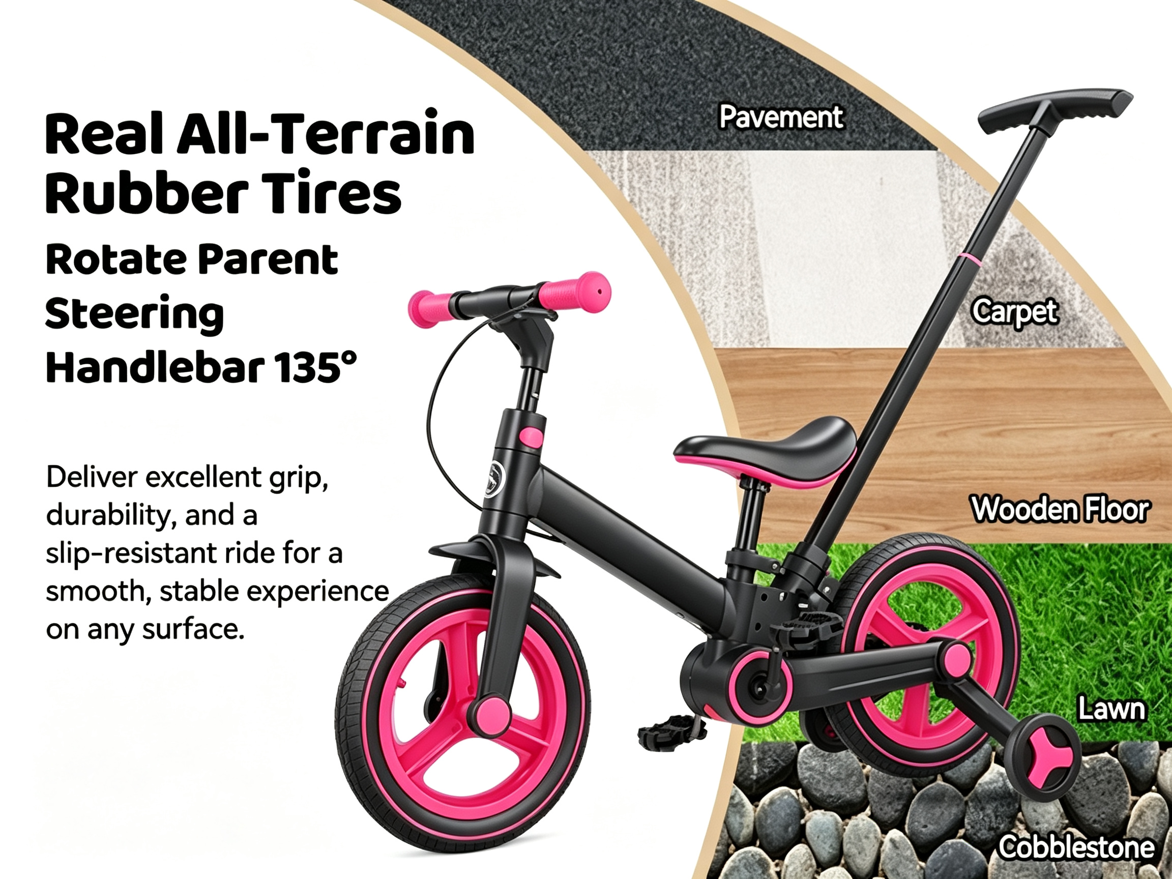 6 in 1 Toddler Bike with Push Handle 