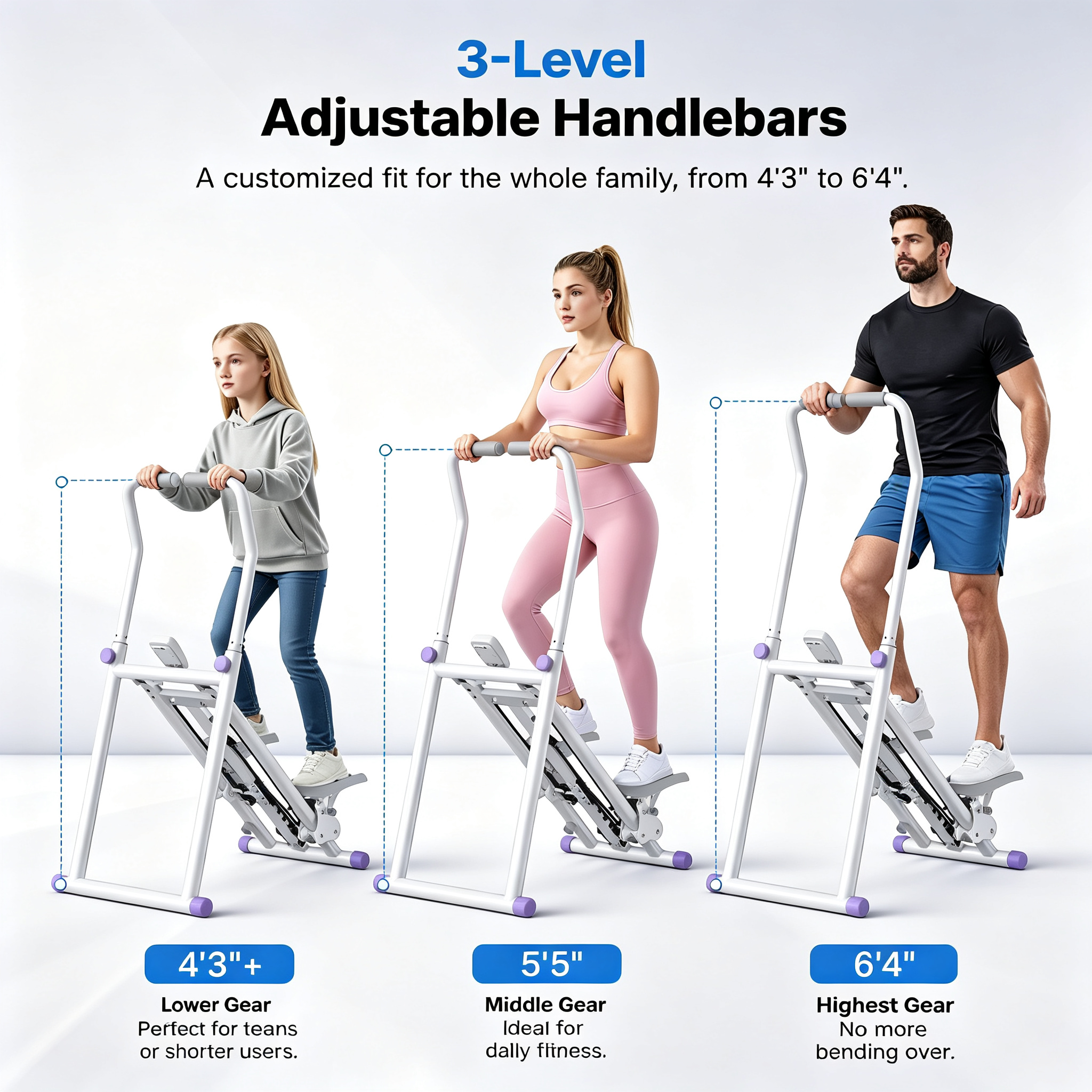  Stair Stepper with Adjustable Resistance, Foldable Stair Climber