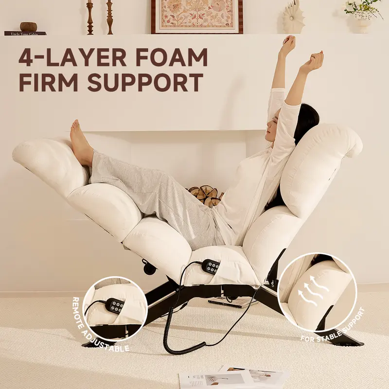 82.7" Dynamic Stretch Lounger, Electric Adjustable Yoga Chair with Customizable Positions & Multi-Layer Foam