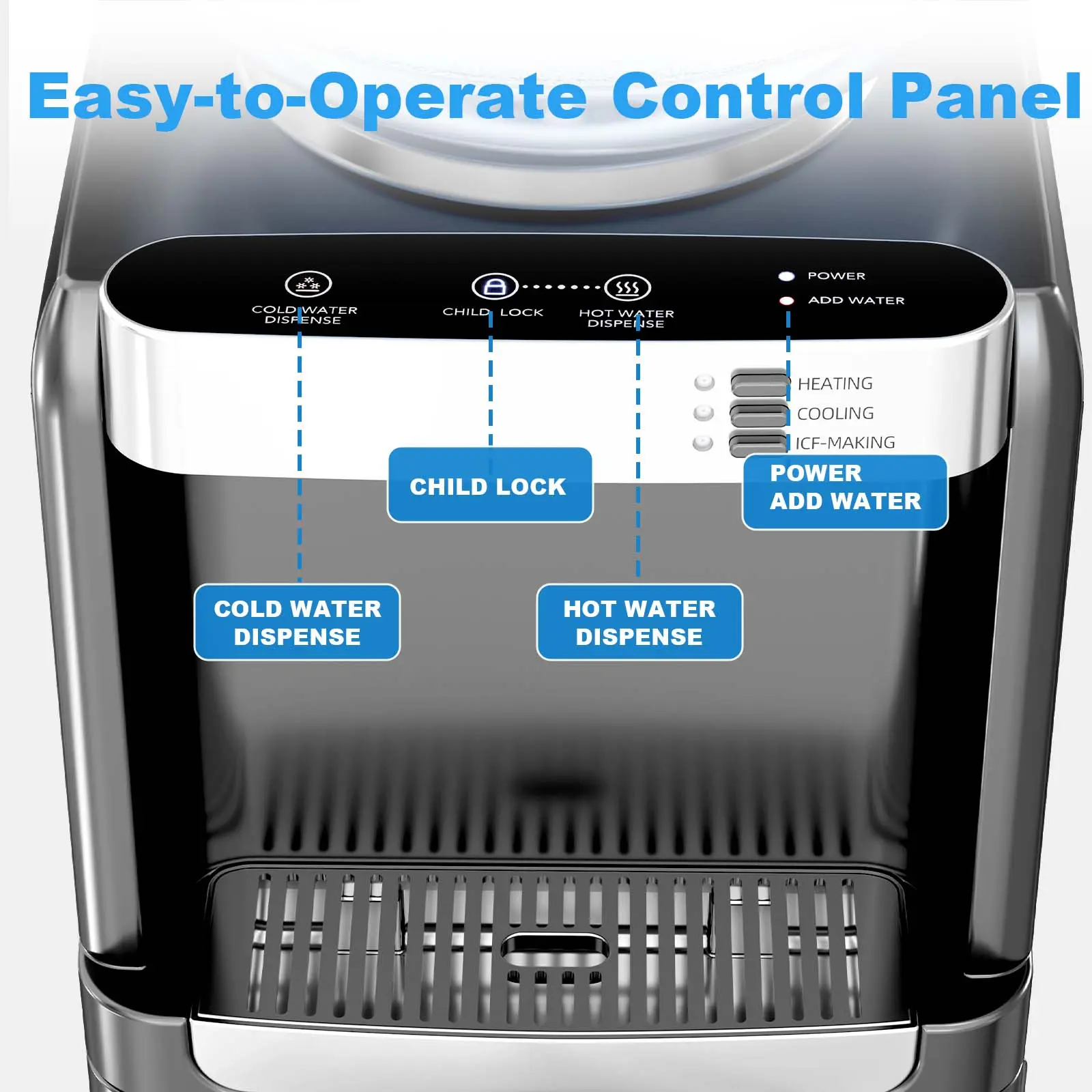  3-in-1 Hot and Cold Water Cooler with Ice Maker