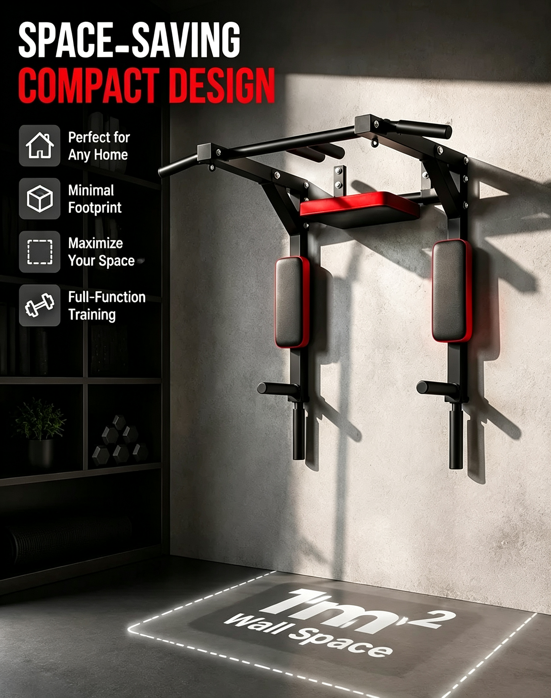 Wall-mounted home fitness equipment