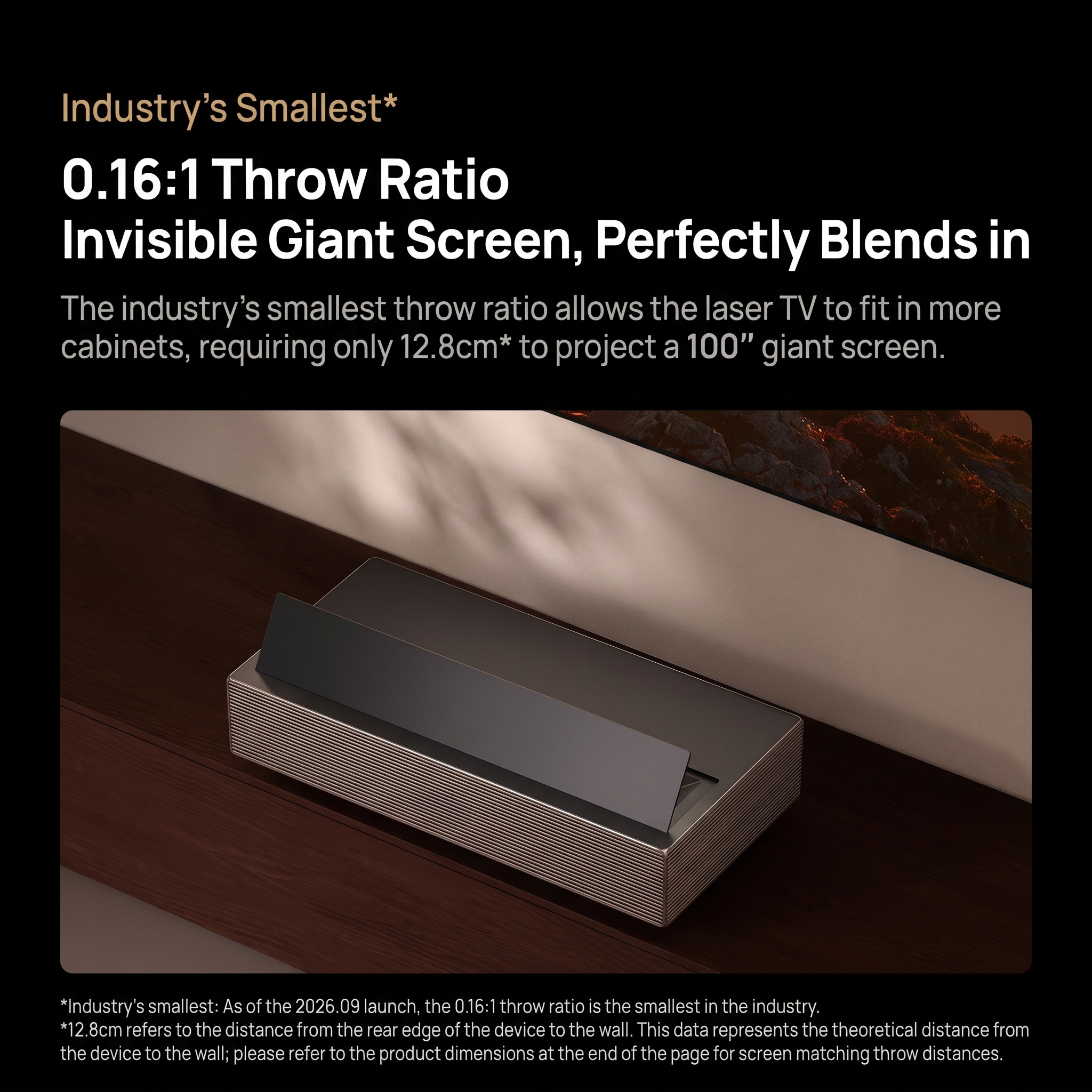  [4K 120Hz Laser TV] 100–120-inch Ultra-Short-Throw Projector Bundle – Ultra-High Definition, High Brightness, High Contrast, Smart Home Projector with Eye-Protection Features