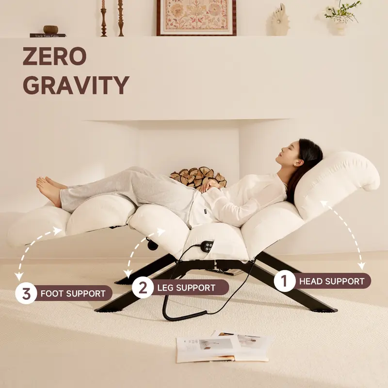 82.7" Dynamic Stretch Lounger, Electric Adjustable Yoga Chair with Customizable Positions & Multi-Layer Foam