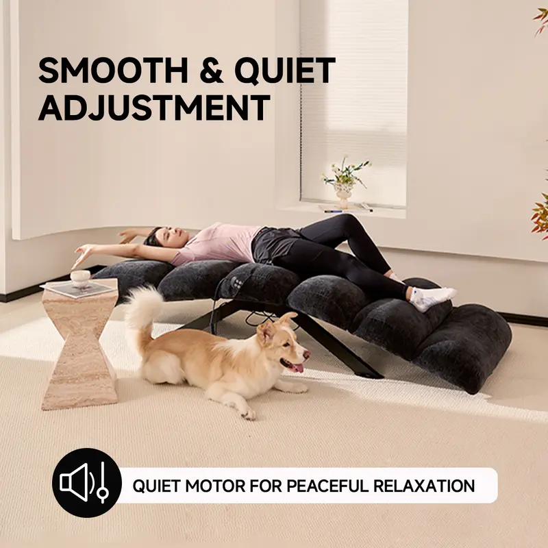 82.7" Dynamic Stretch Lounger, Electric Adjustable Yoga Chair with Customizable Positions & Multi-Layer Foam