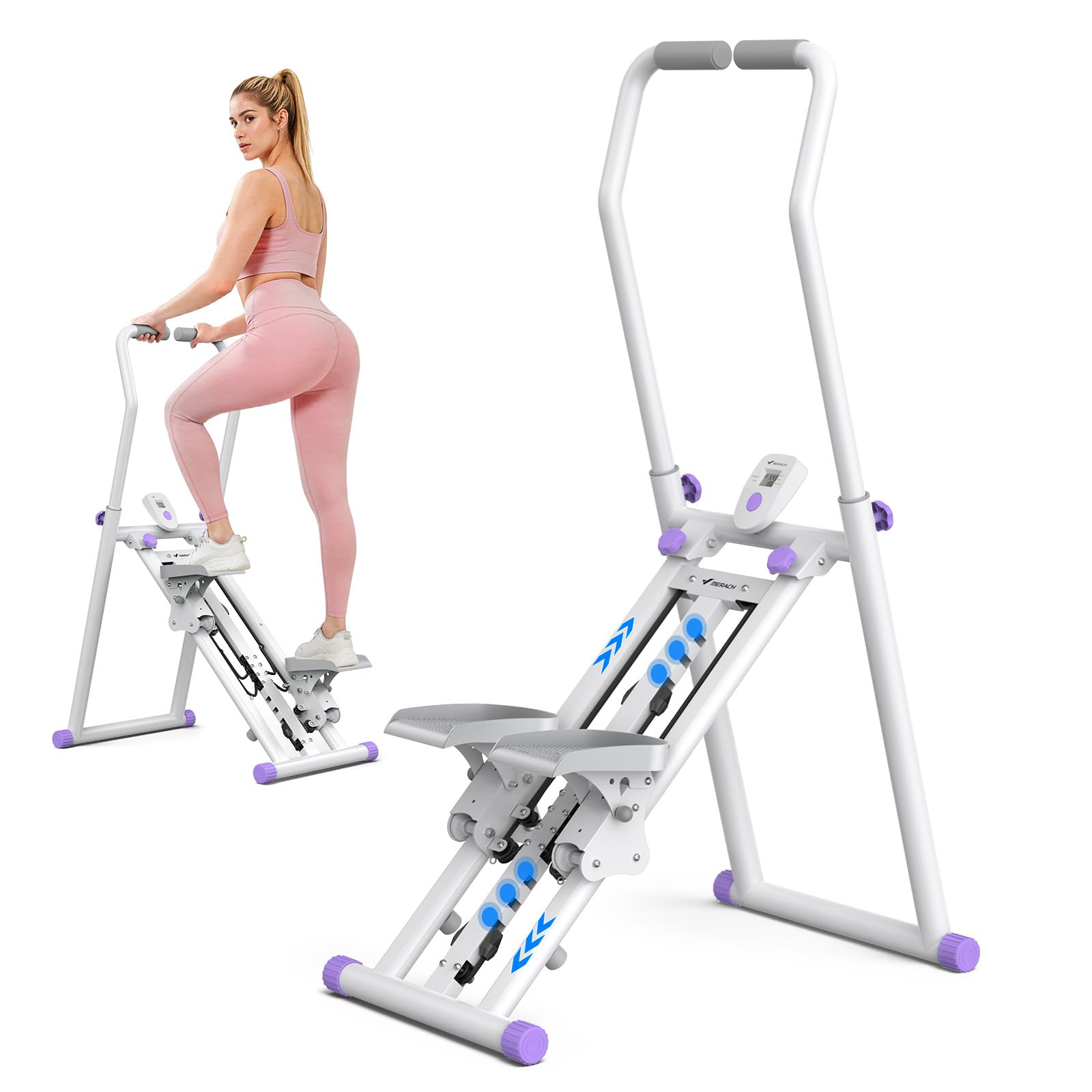  Stair Stepper with Adjustable Resistance, Foldable Stair Climber