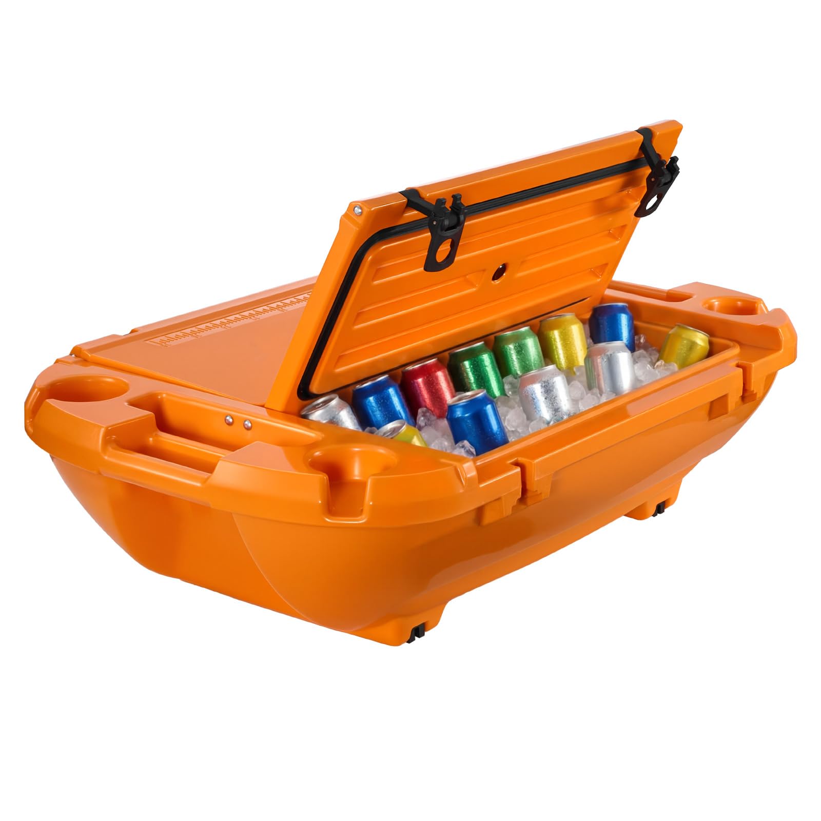 VEVOR Floating Cooler 40 QT Floating Ice Chest with Wheels & Tow Rope, Premium LLDPE Amphibious Beverage Cooler for Water & Land, Stable Cruising on Lake, River, Seashore, Beach, Kayak