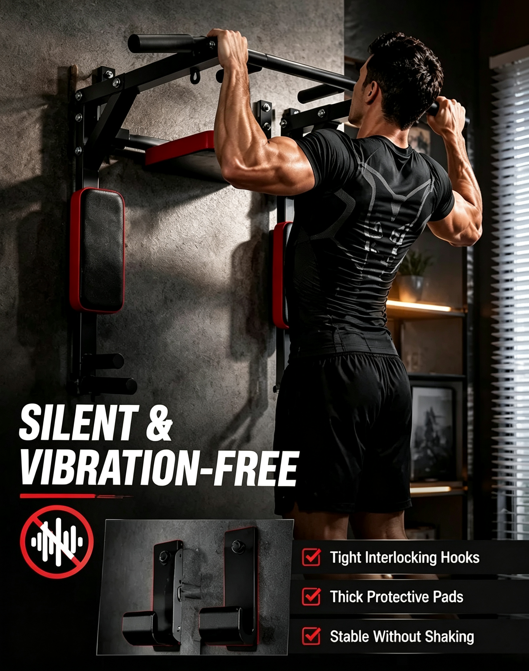 Wall-mounted home fitness equipment