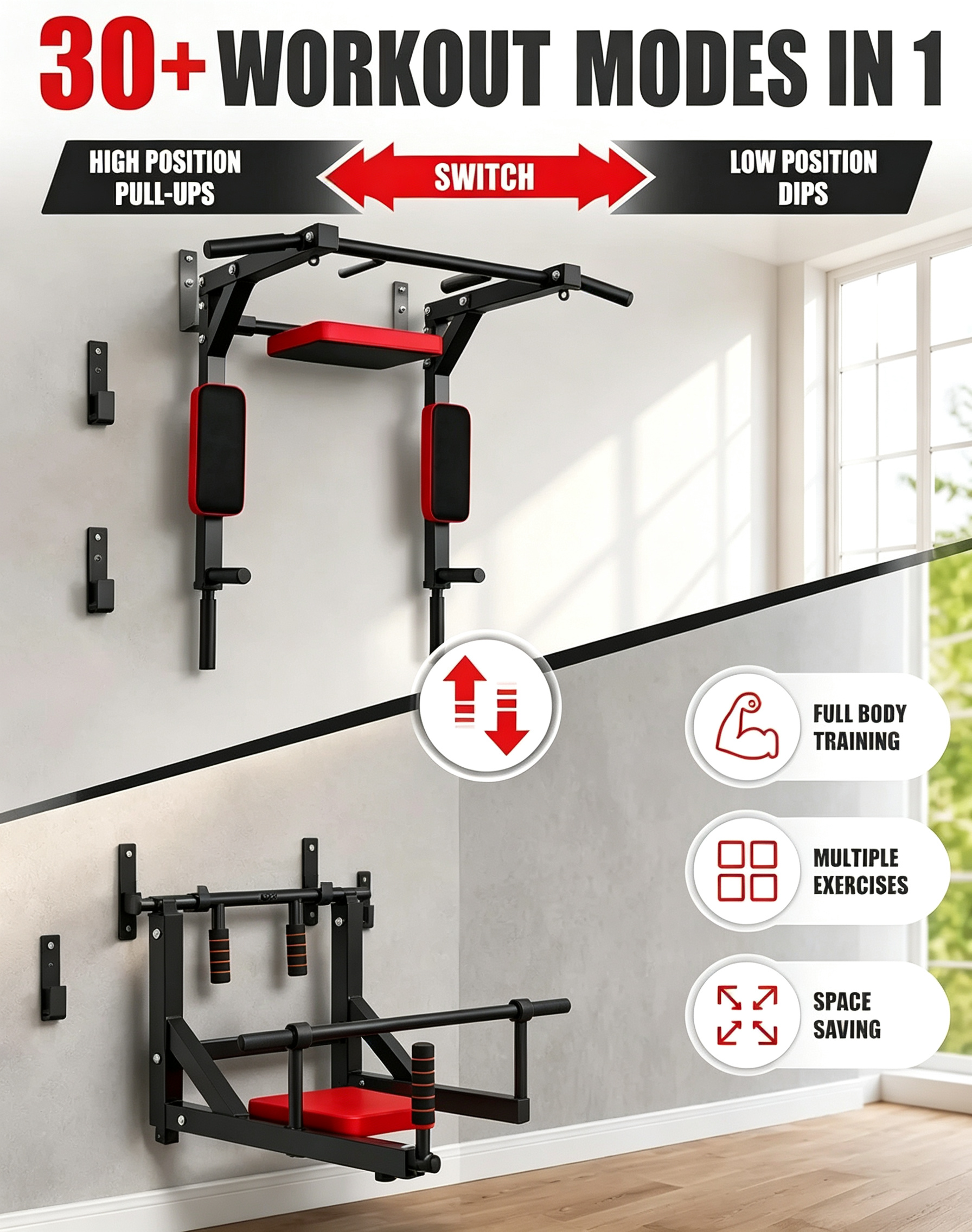 Wall-mounted home fitness equipment