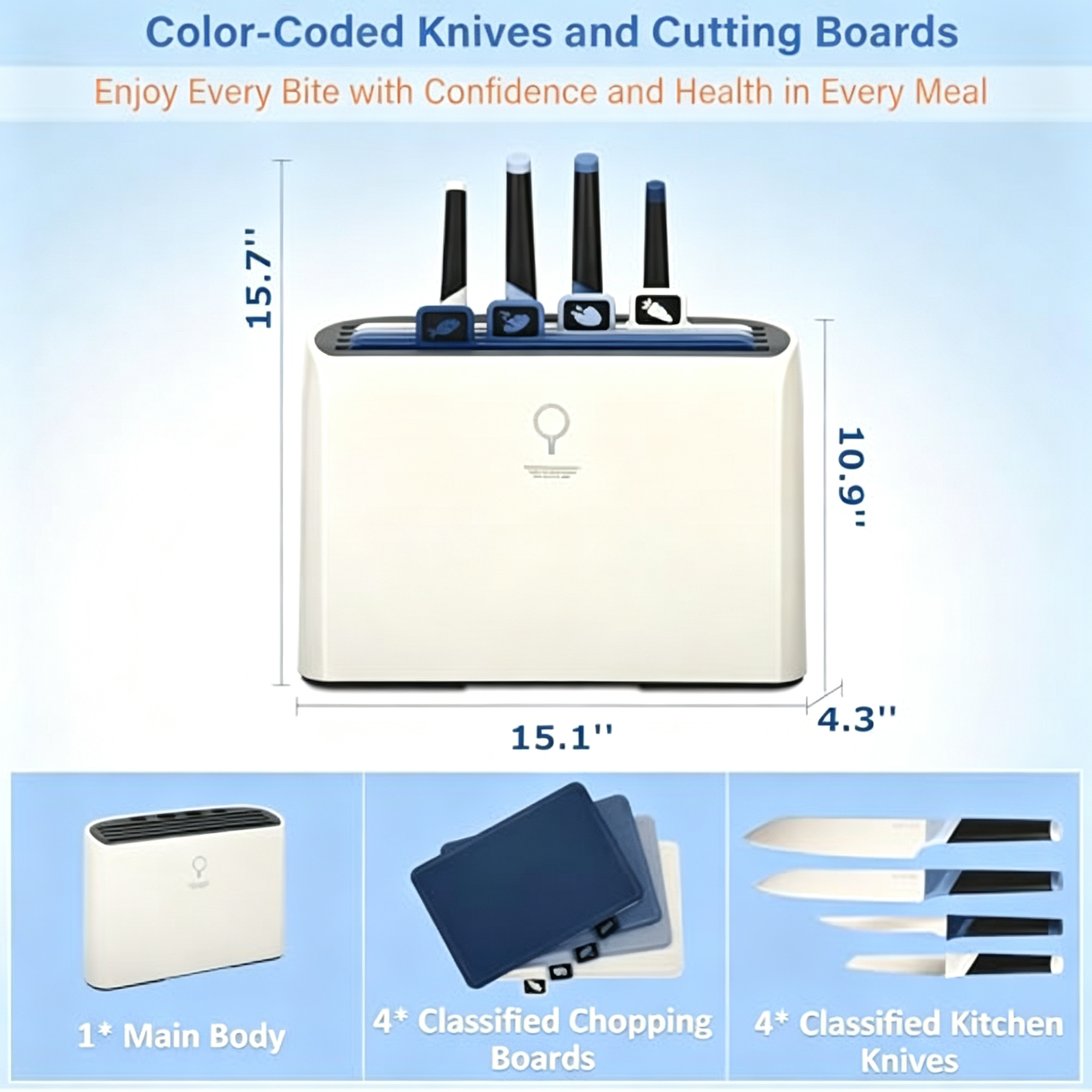 Smart Cutting Board and Knife Set
