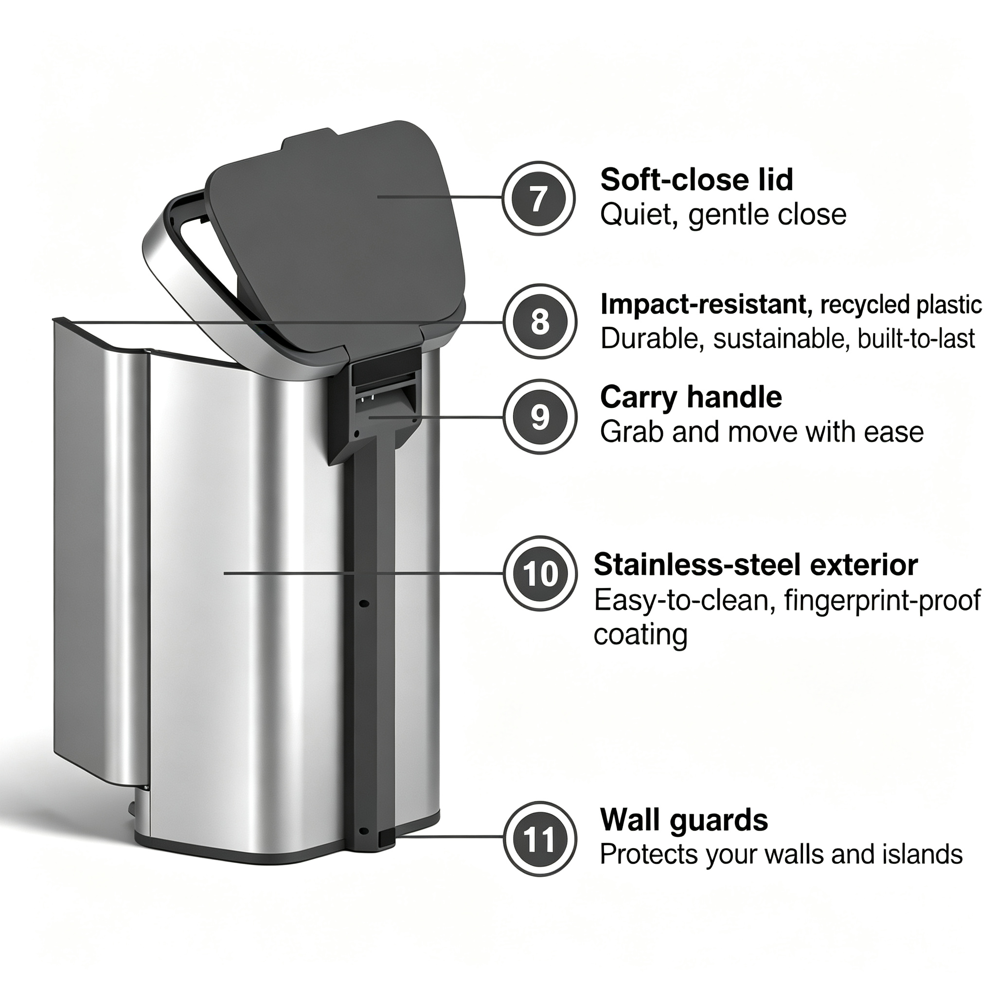 Front-loading double-door trash bin