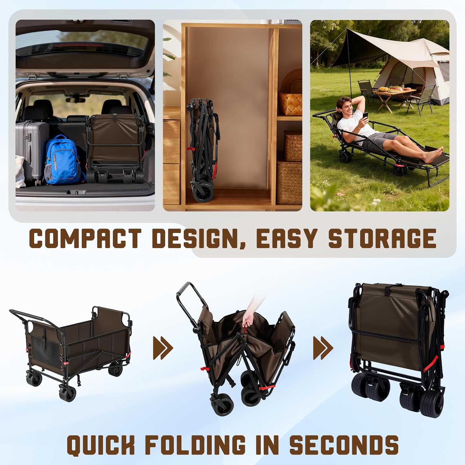  2-in-1 Foldable Heavy Duty Rolling Trolley - 650LBS