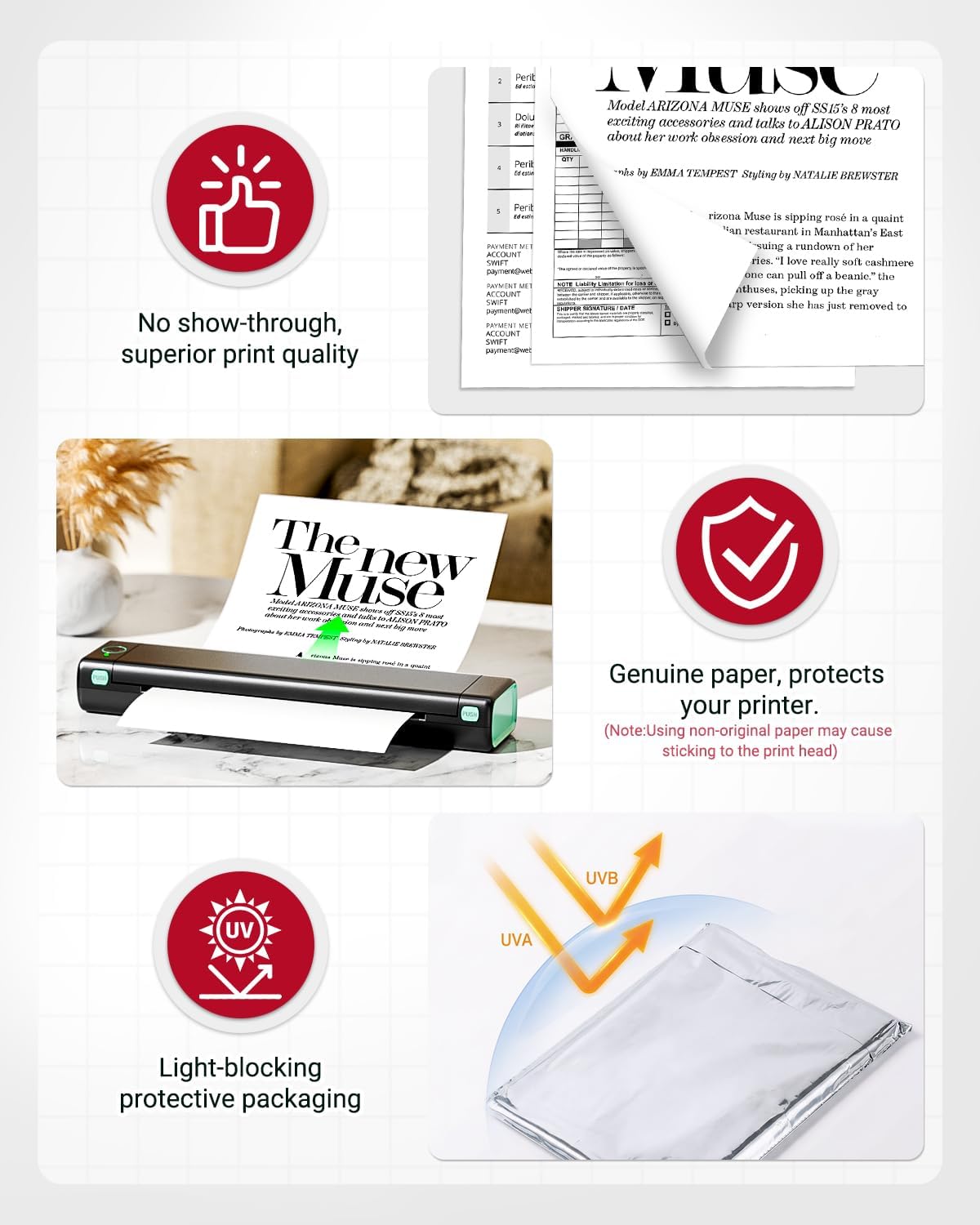 Thermal Printer Paper or M08F Inkless Printer Paper for Thermal Printing,