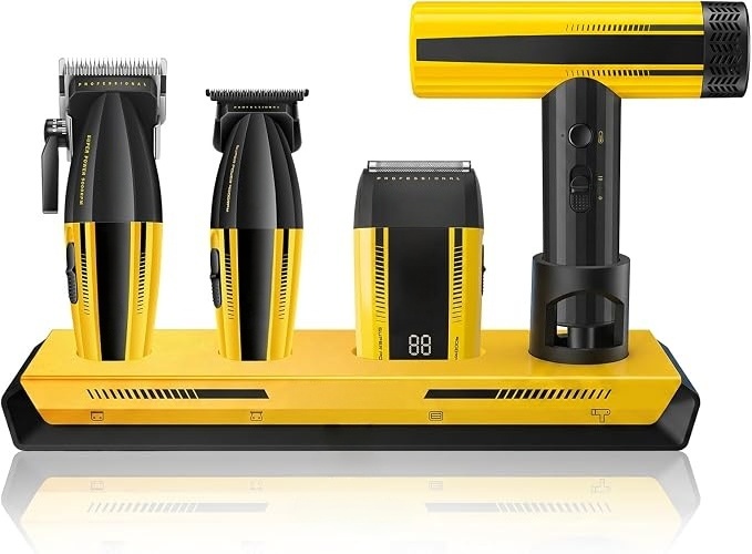 🔥Hurry！🔥Last day this price！🔥9000RPM Professional Barber Combo, Cordless Hair Clipper and Foil Shaver Grooming Kit for Men