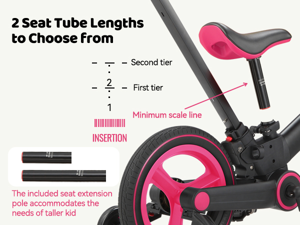 6 in 1 Toddler Bike with Push Handle 