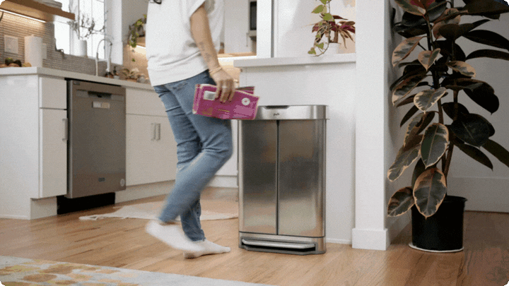 Front-loading double-door trash bin