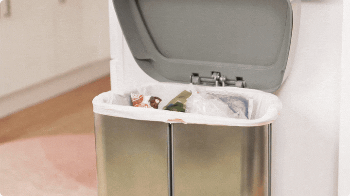 Front-loading double-door trash bin