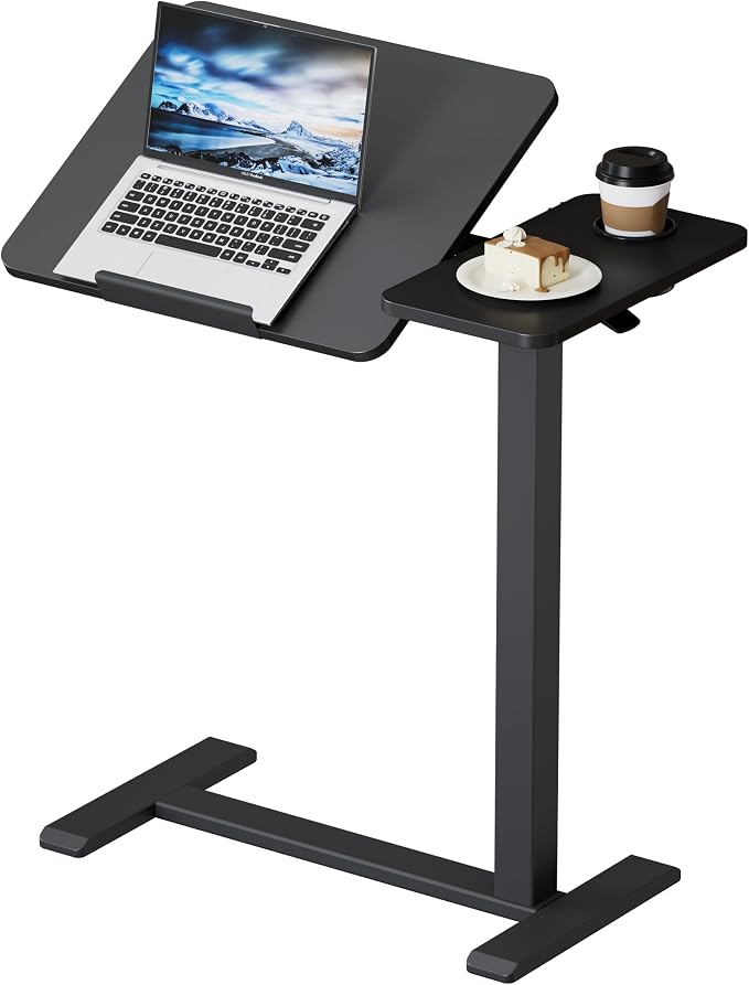Overbed Bedside Table with Hidden Wheels