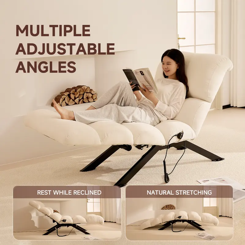 82.7" Dynamic Stretch Lounger, Electric Adjustable Yoga Chair with Customizable Positions & Multi-Layer Foam