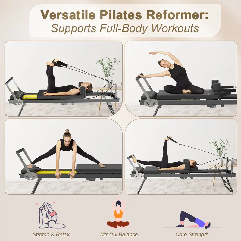 Pilates Reformer Foldable Home Workout Machine