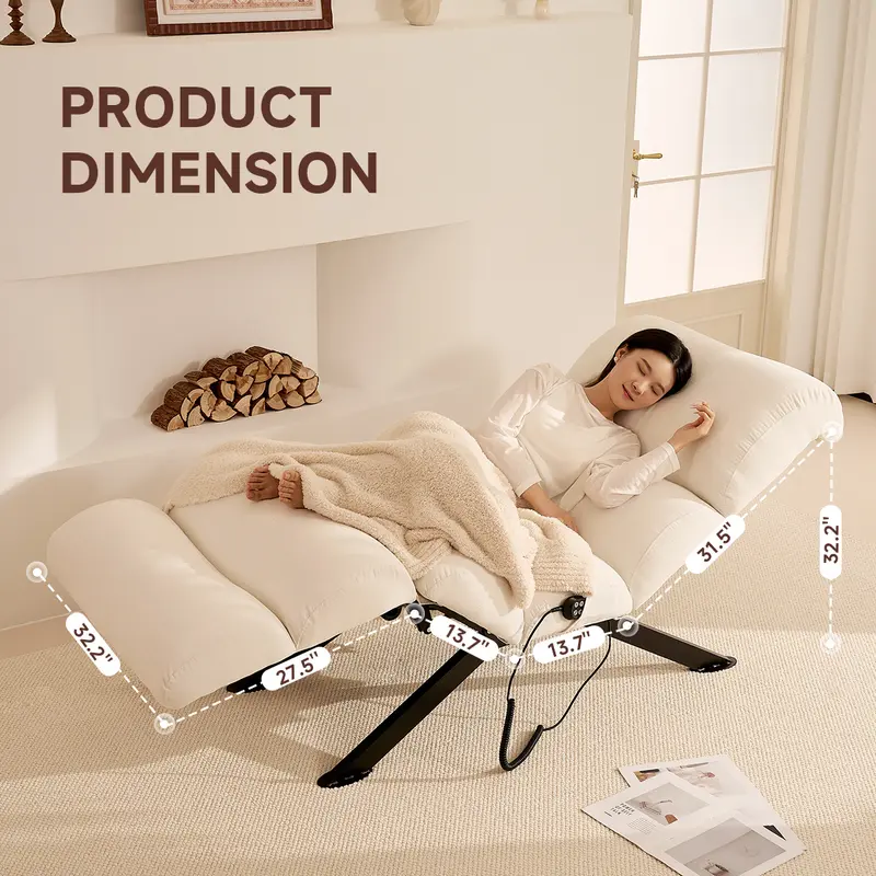 82.7" Dynamic Stretch Lounger, Electric Adjustable Yoga Chair with Customizable Positions & Multi-Layer Foam