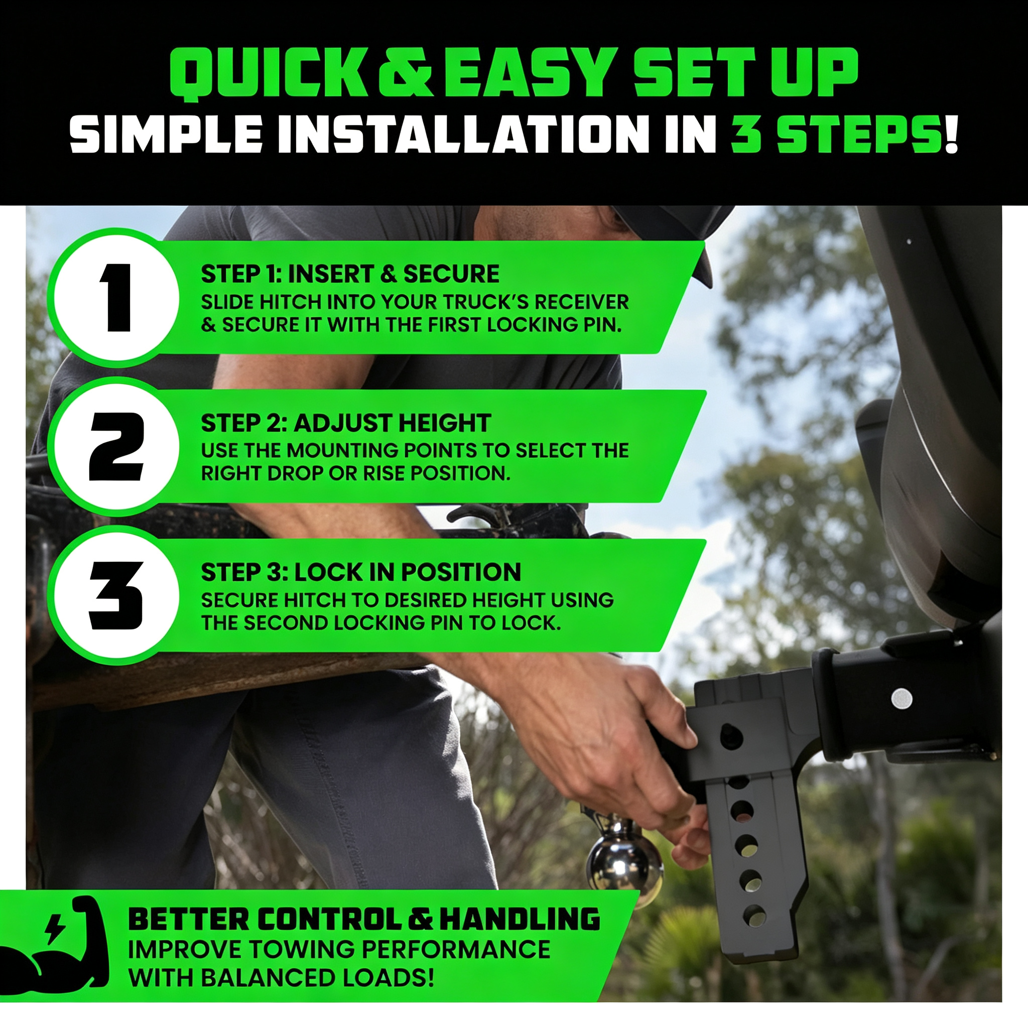  Adjustable Trailer Hitch