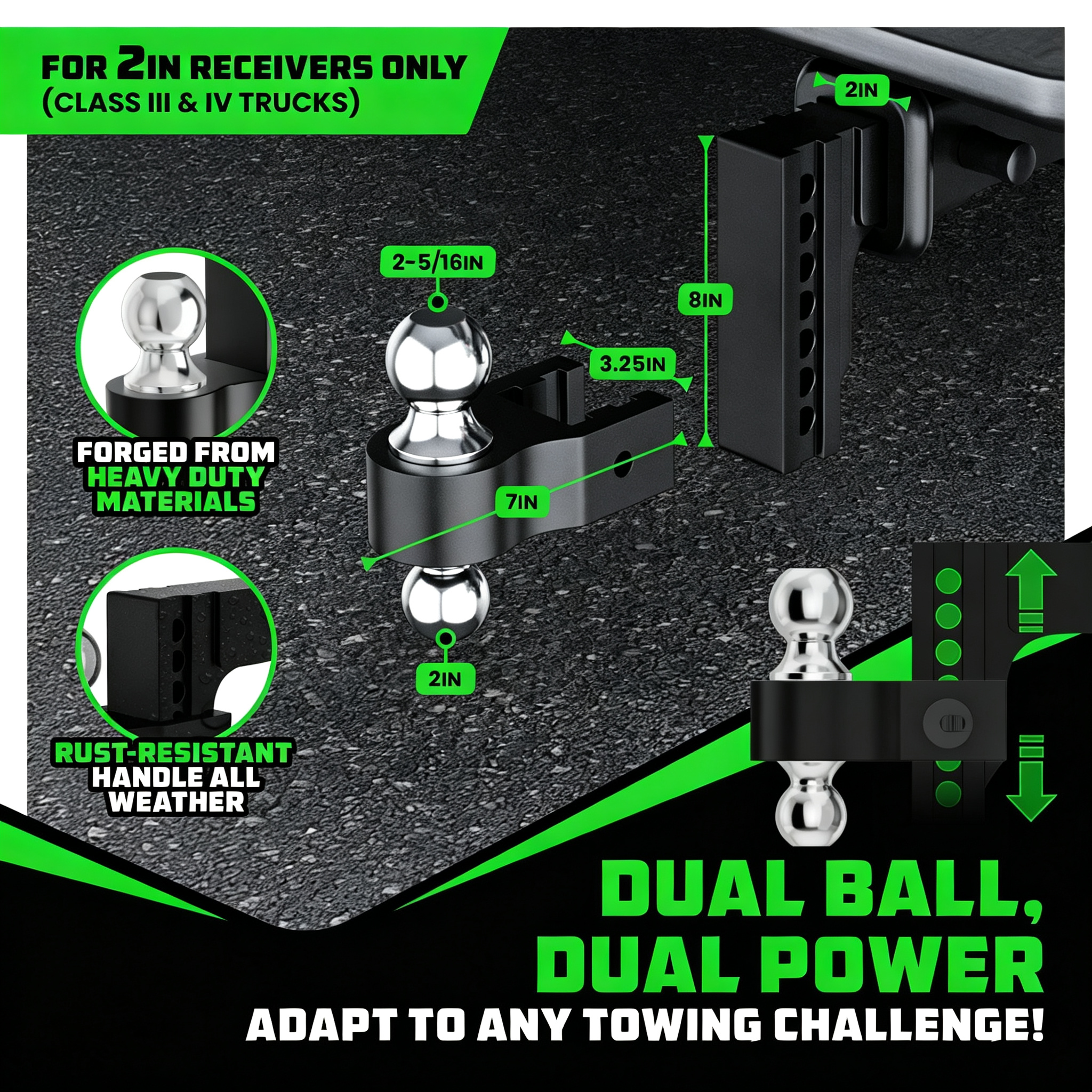  Adjustable Trailer Hitch