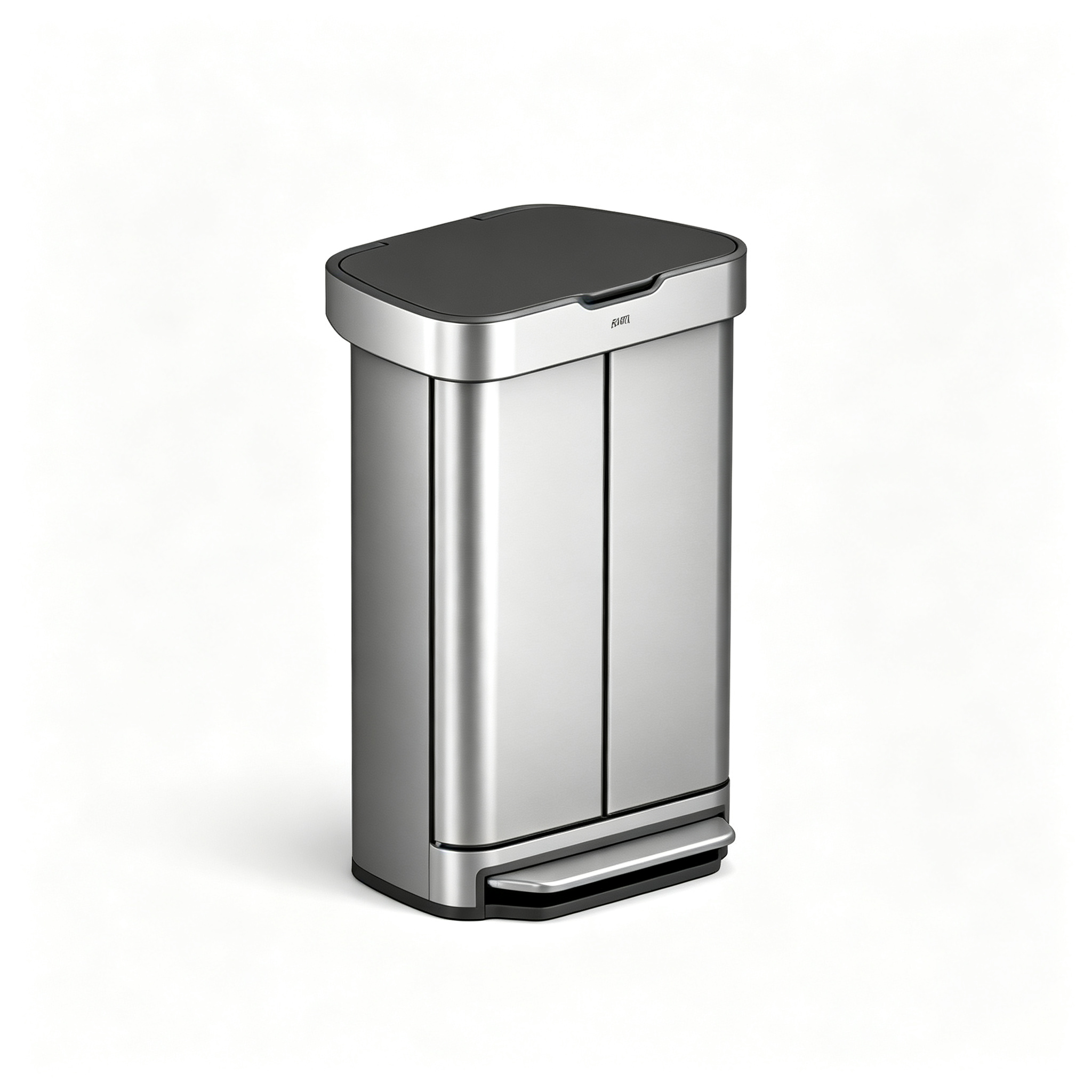 Front-loading double-door trash bin