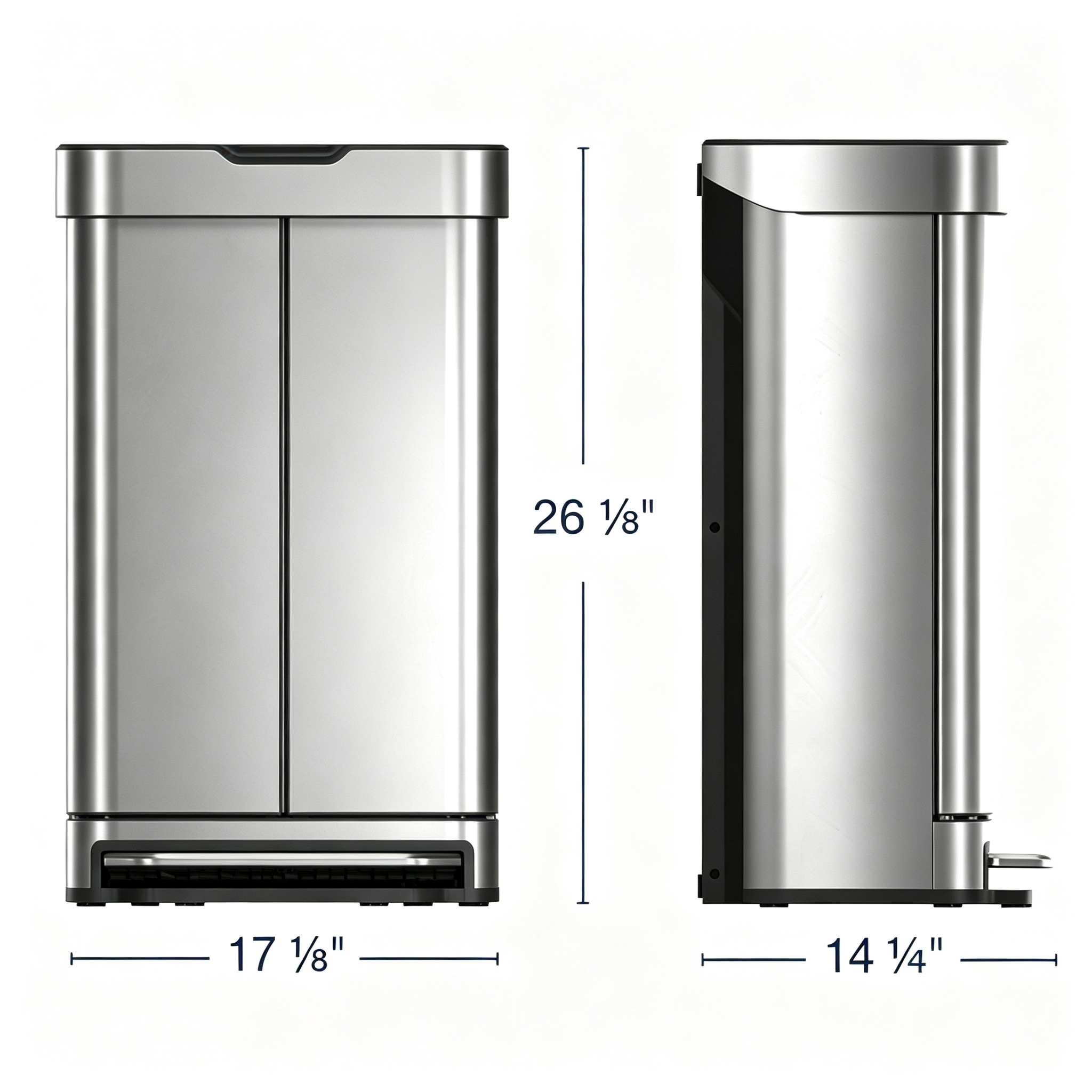 Front-loading double-door trash bin