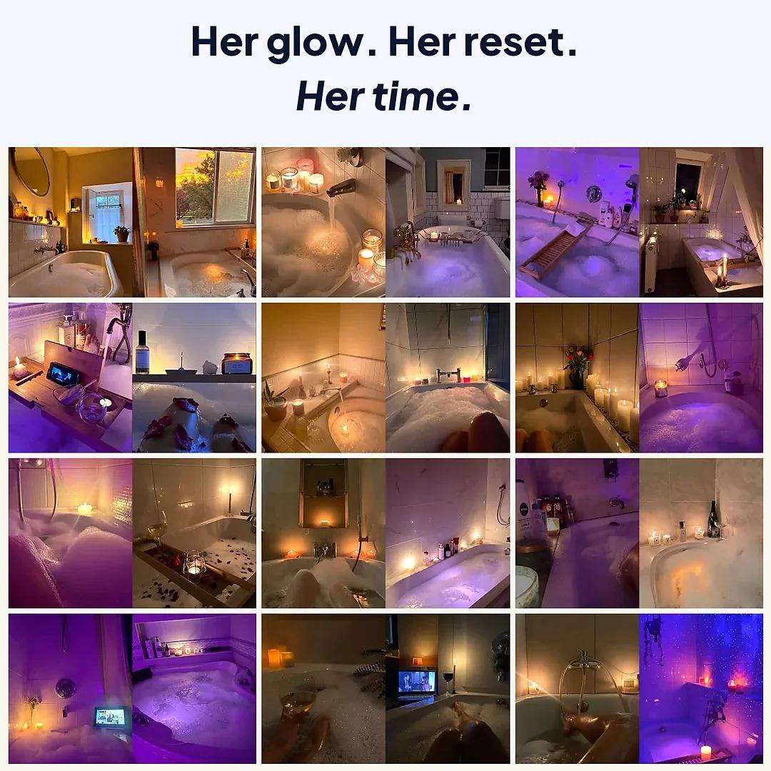 Luxury Bubble Bath Spa Mat – 62 Jets, Heated Air, LED Ambient Lighting & Whisper-Quiet System