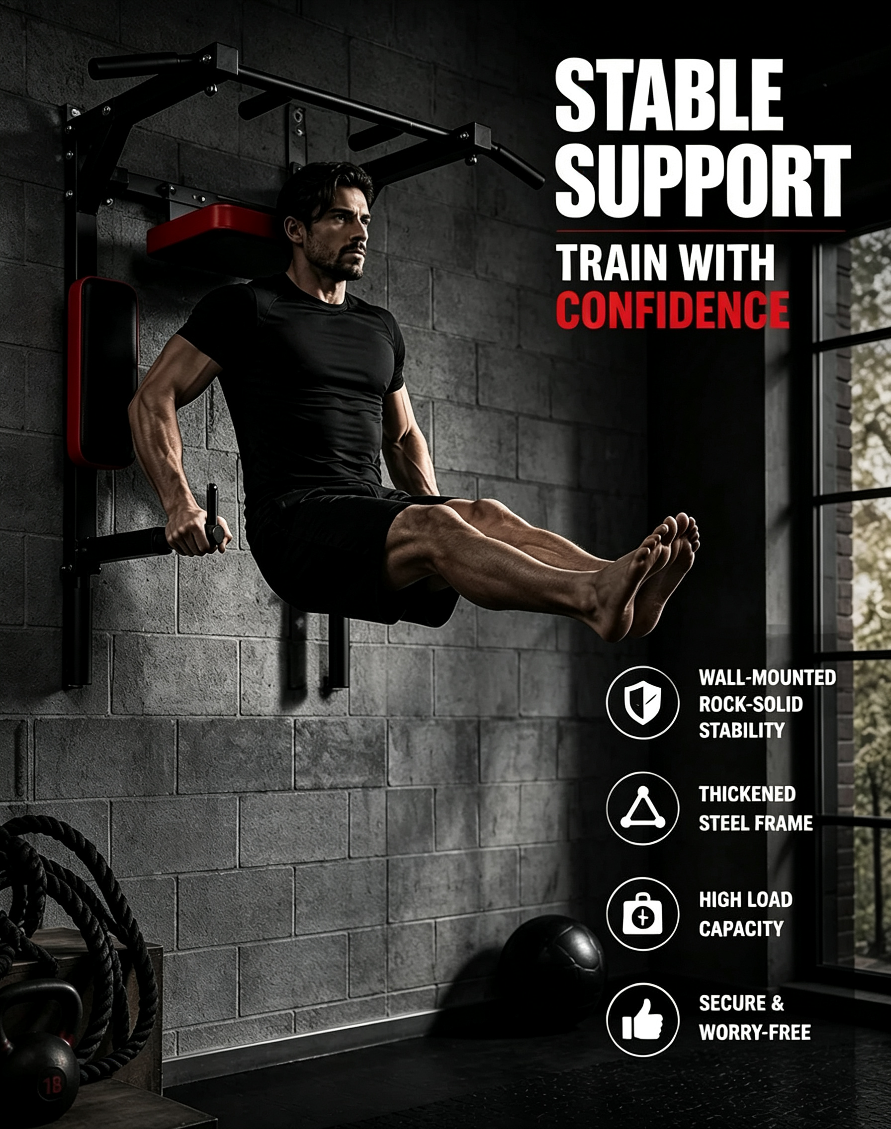 Wall-mounted home fitness equipment