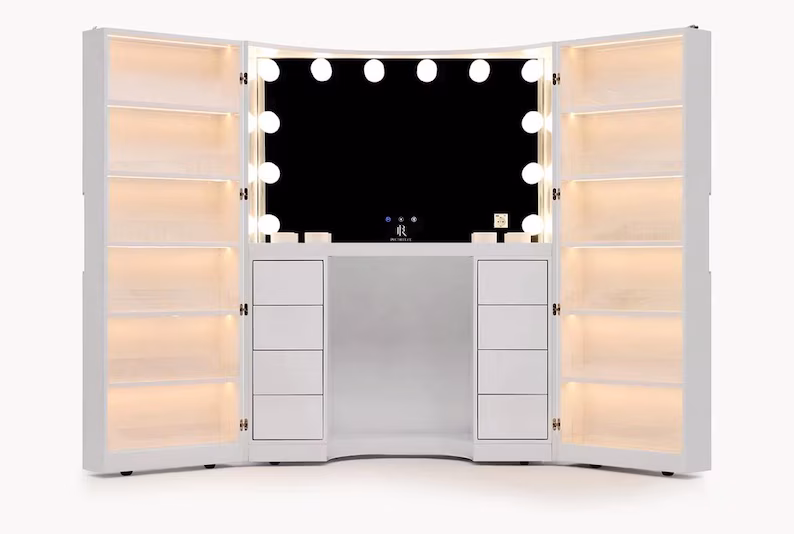 Koko Luxury Studio Vanity Station — illuminated mirror front view