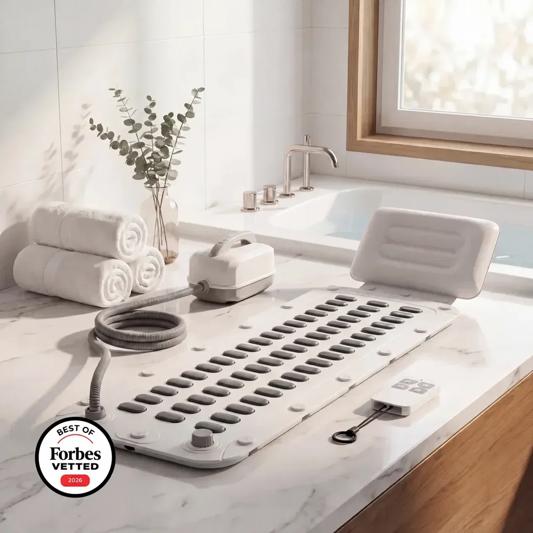 Luxury Bubble Bath Spa Mat – 62 Jets, Heated Air, LED Ambient Lighting & Whisper-Quiet System