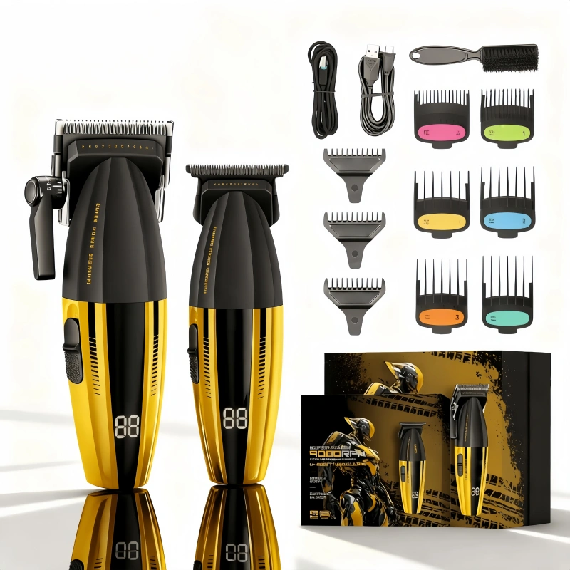 🔥Hurry！🔥Last day this price！🔥9000RPM Professional Barber Combo, Cordless Hair Clipper and Foil Shaver Grooming Kit for Men