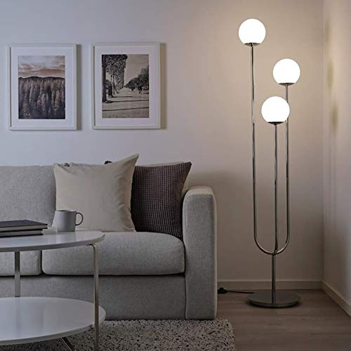 Simrishamn Floor lamp with LED Bulb Chrome Plated Opal Glass