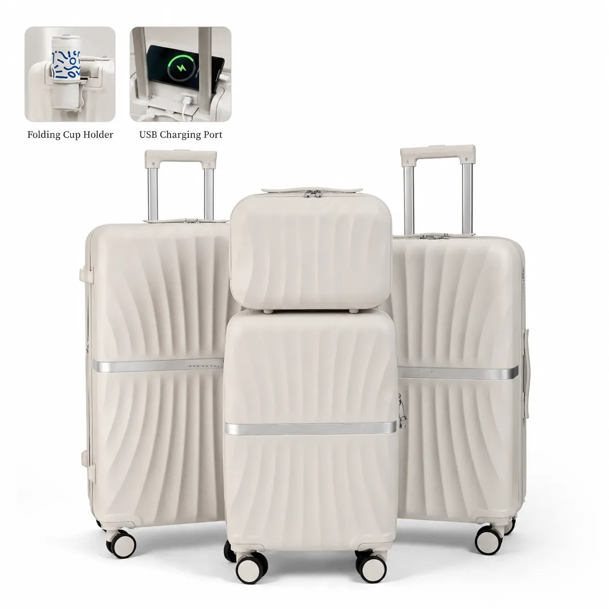 🔥Last Day For Clearance🔥4 Piece Expandable Hardshell Luggage Set with TSA Lock