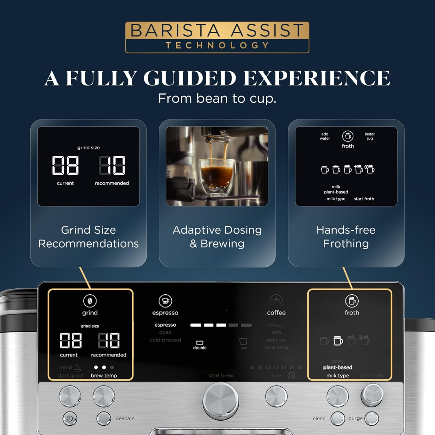 Professional Espresso Coffee Machine with Dual Froth System