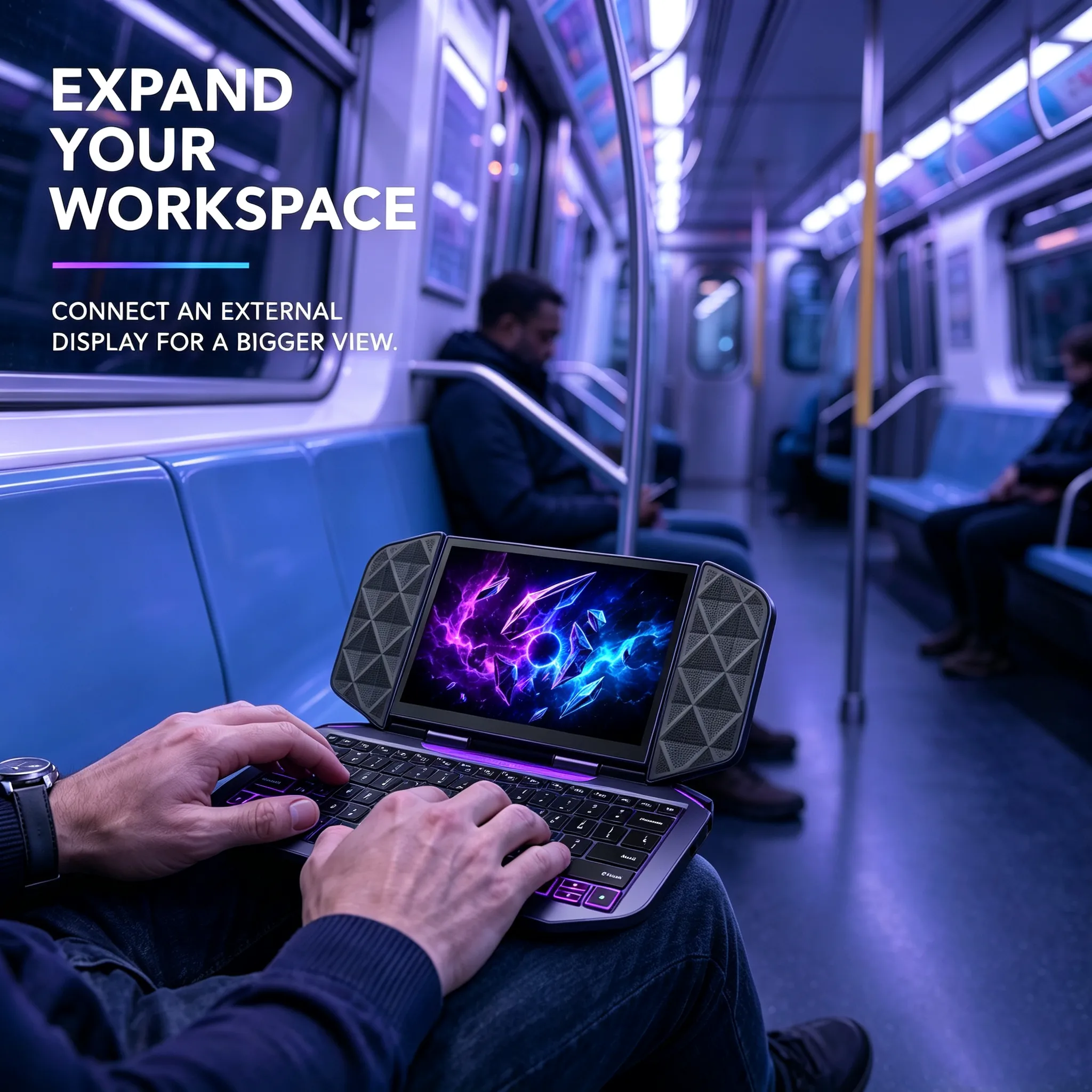 External display connection for gaming handheld, expanding workspace for remote work, content creation and big-screen gaming
